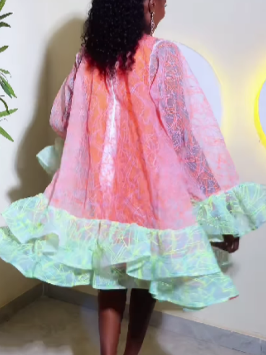 Straight Ruffled Mini Dress