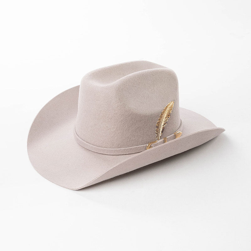 Fashion Metal Leaf Decoration Wool Felt Hat