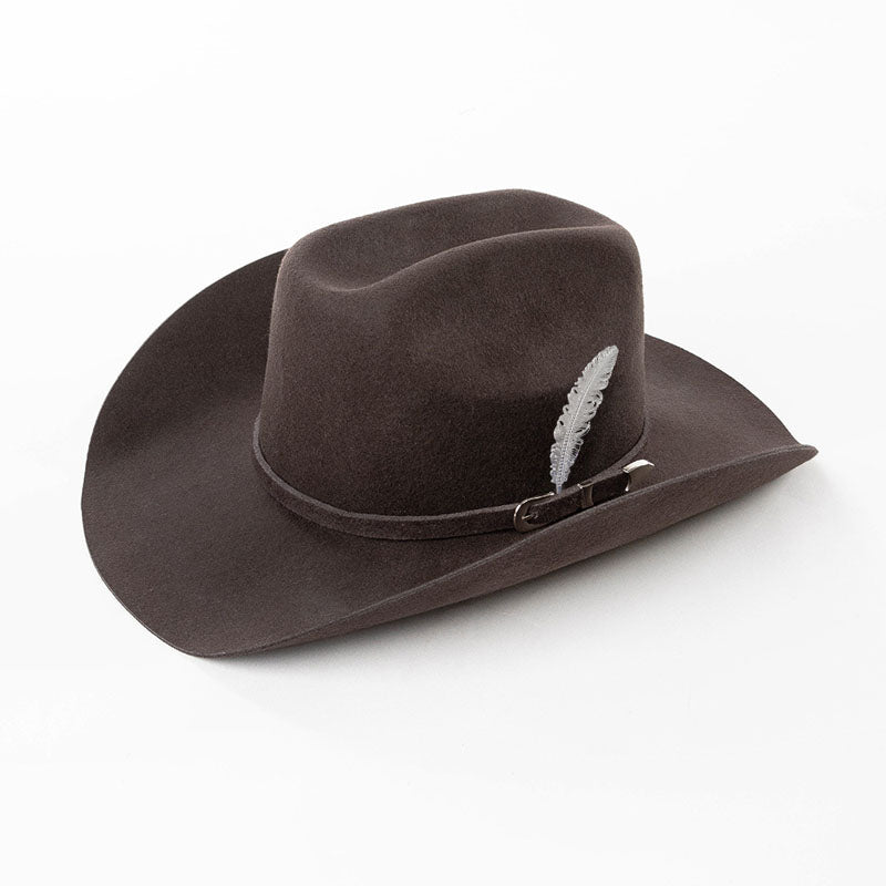 Fashion Metal Leaf Decoration Wool Felt Hat