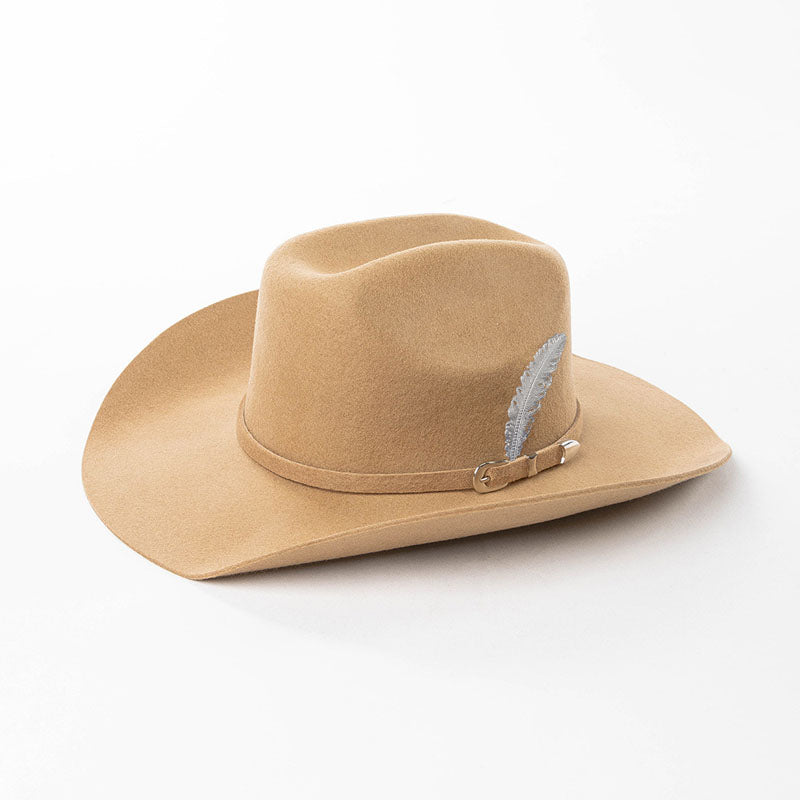 Fashion Metal Leaf Decoration Wool Felt Hat