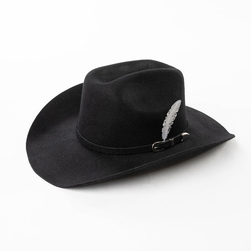 Fashion Metal Leaf Decoration Wool Felt Hat
