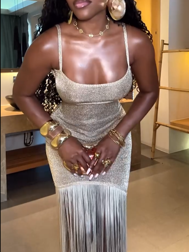 Shiny Tassel Dress