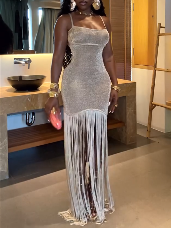 Shiny Tassel Dress