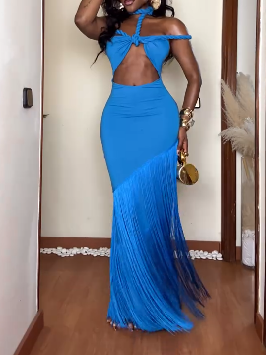 Blue Tasser Skirt