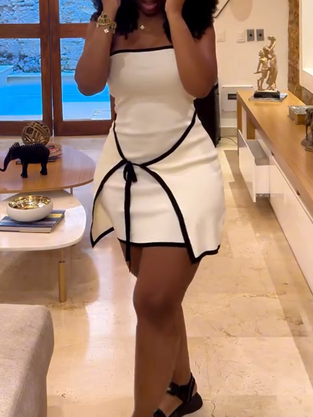 Strapless Knitted Mini Dress