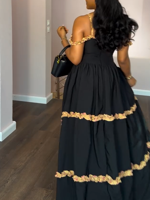 Black Bronzing Skirt With Slip
