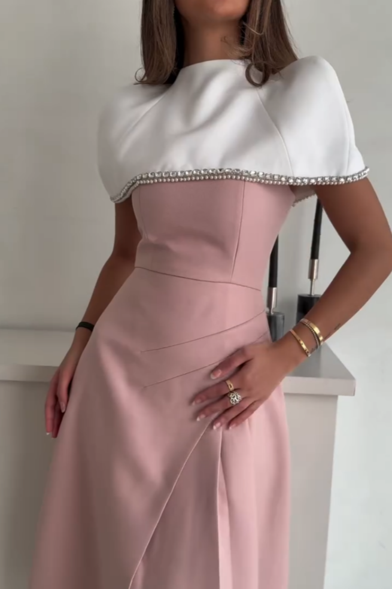 Elegant Pink Midi Dress