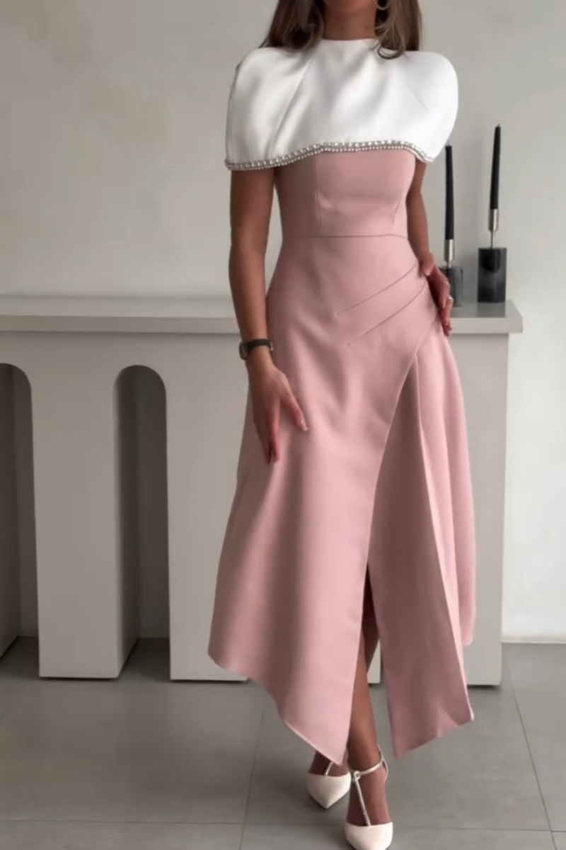 Elegant Pink Midi Dress