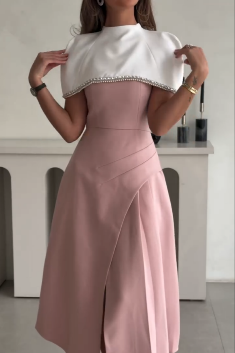 Elegant Pink Midi Dress