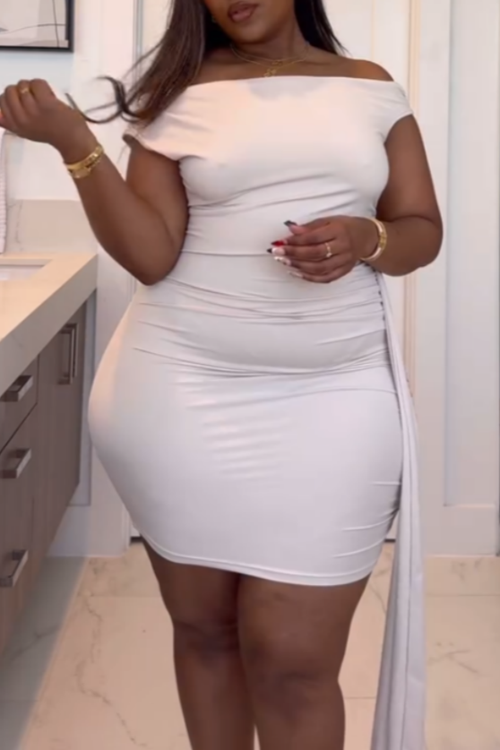 Bodycon Ruched Off-Shoulder Mini Dress