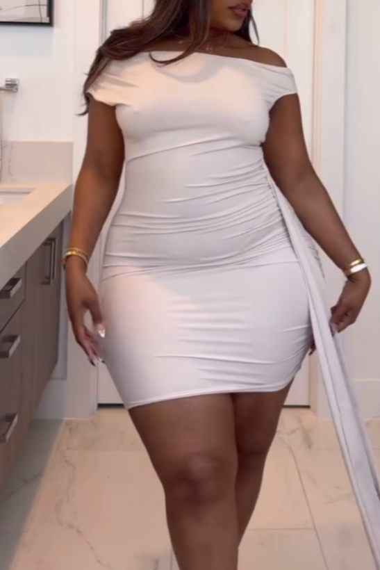 Bodycon Ruched Off-Shoulder Mini Dress