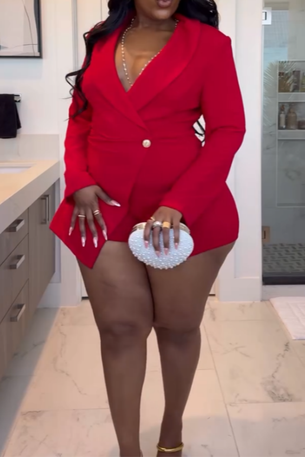 Bold Red Power Jumpsuit