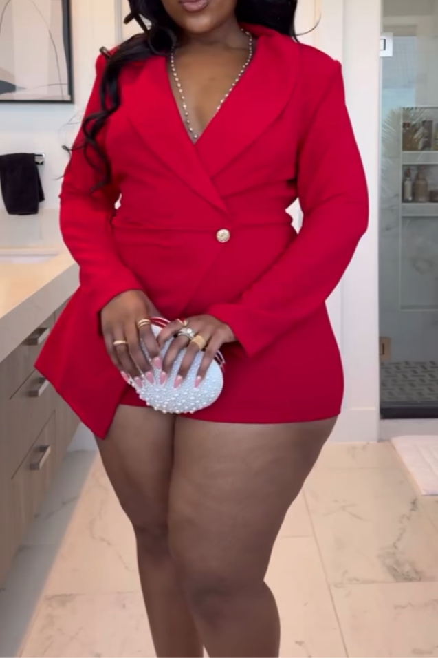 Bold Red Power Jumpsuit