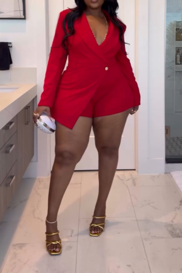 Bold Red Power Jumpsuit