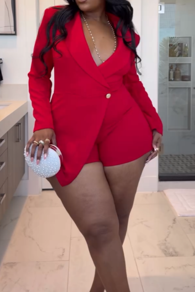 Bold Red Power Jumpsuit