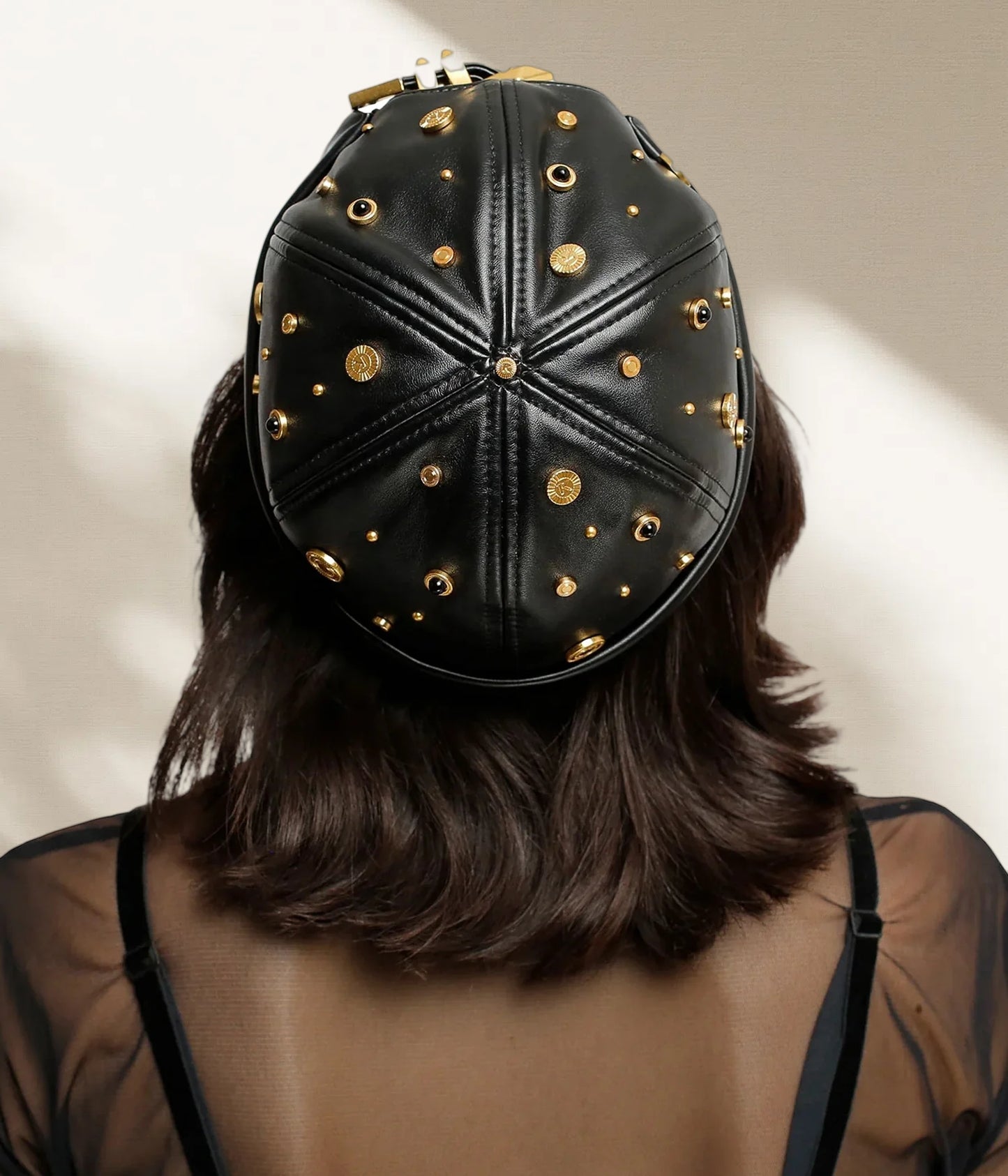 Black Leather Cap