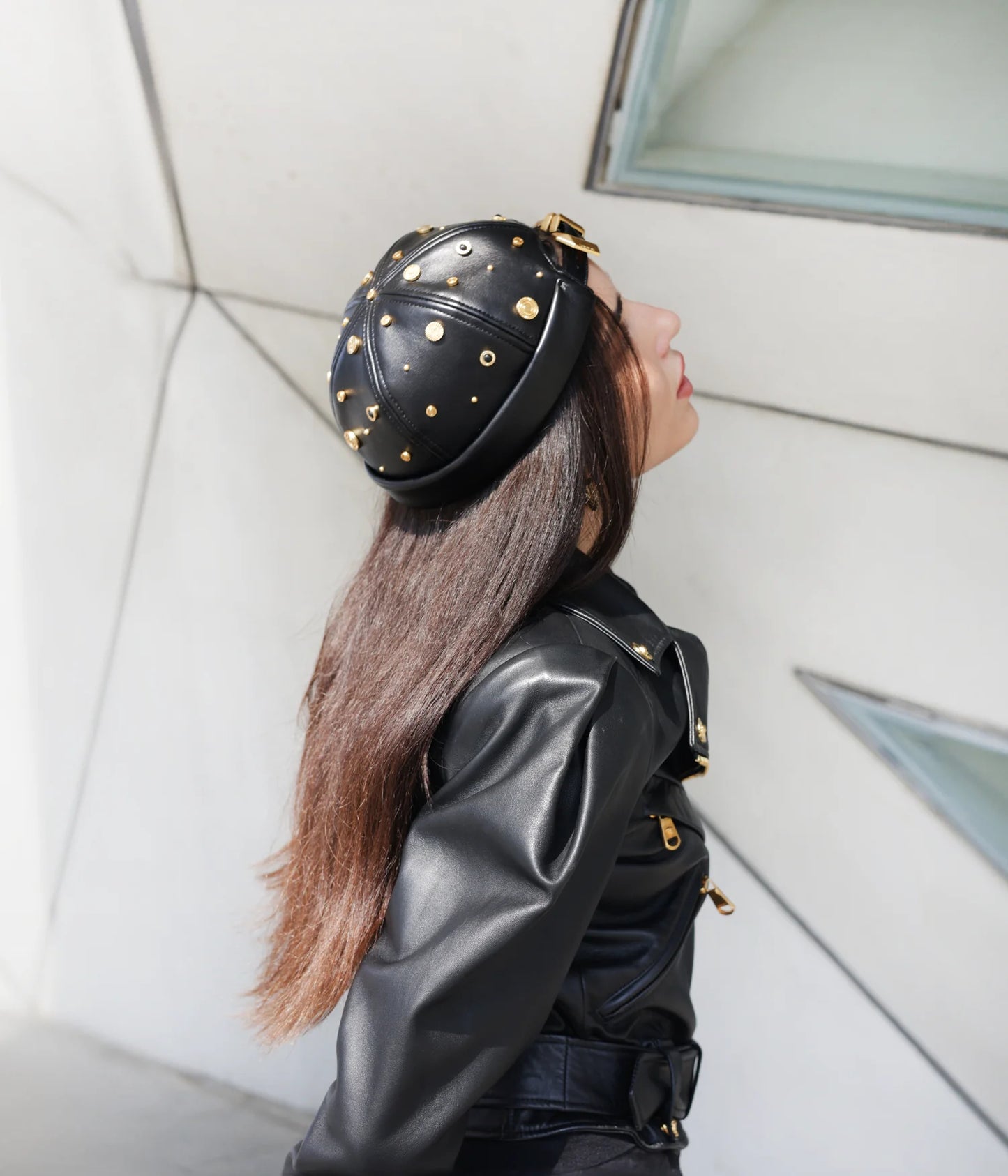 Black Leather Cap