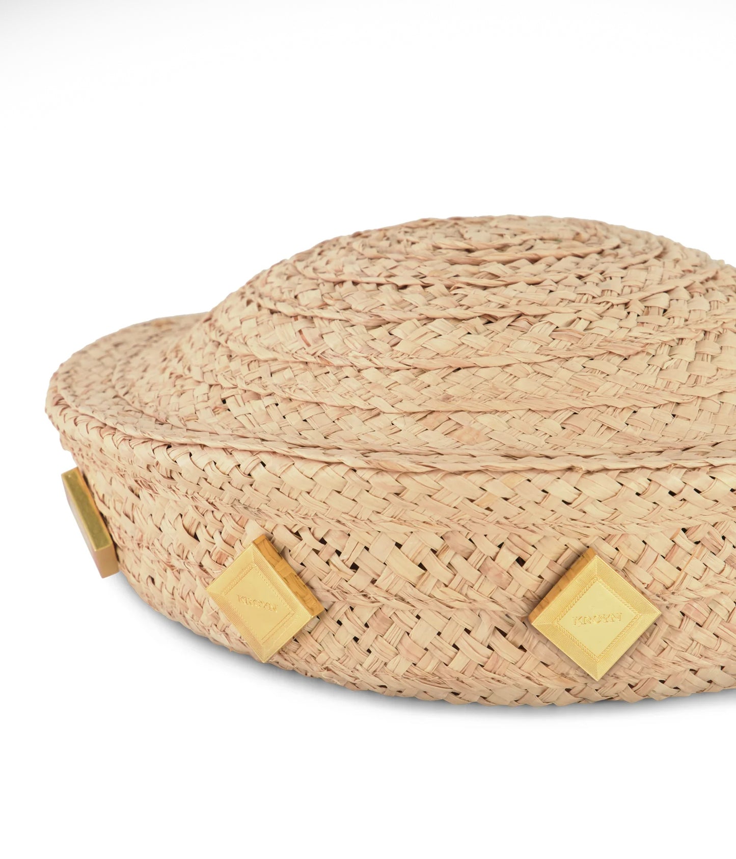 Natural Raffia Officer's Hat