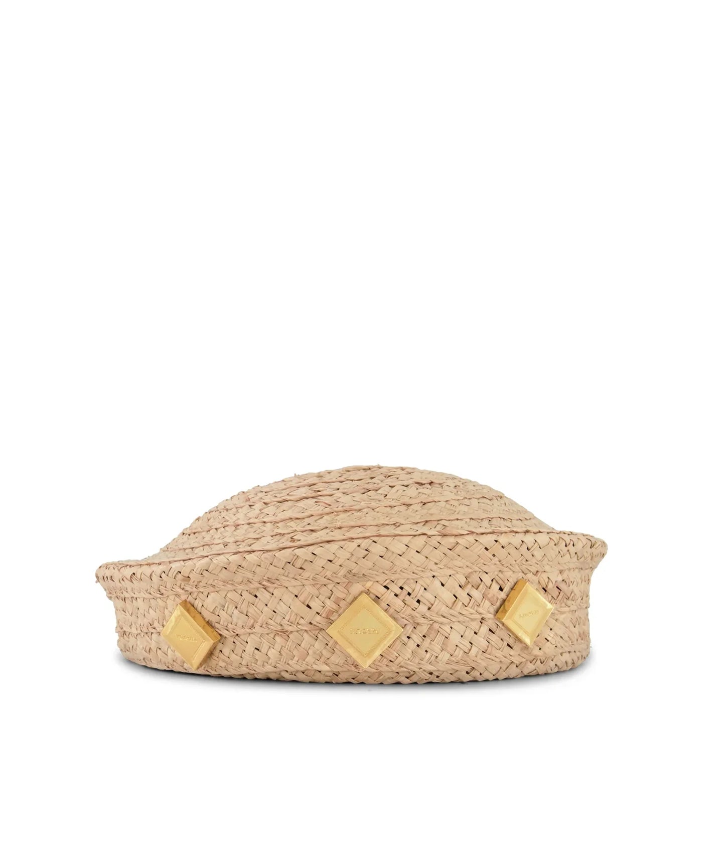 Natural Raffia Officer's Hat