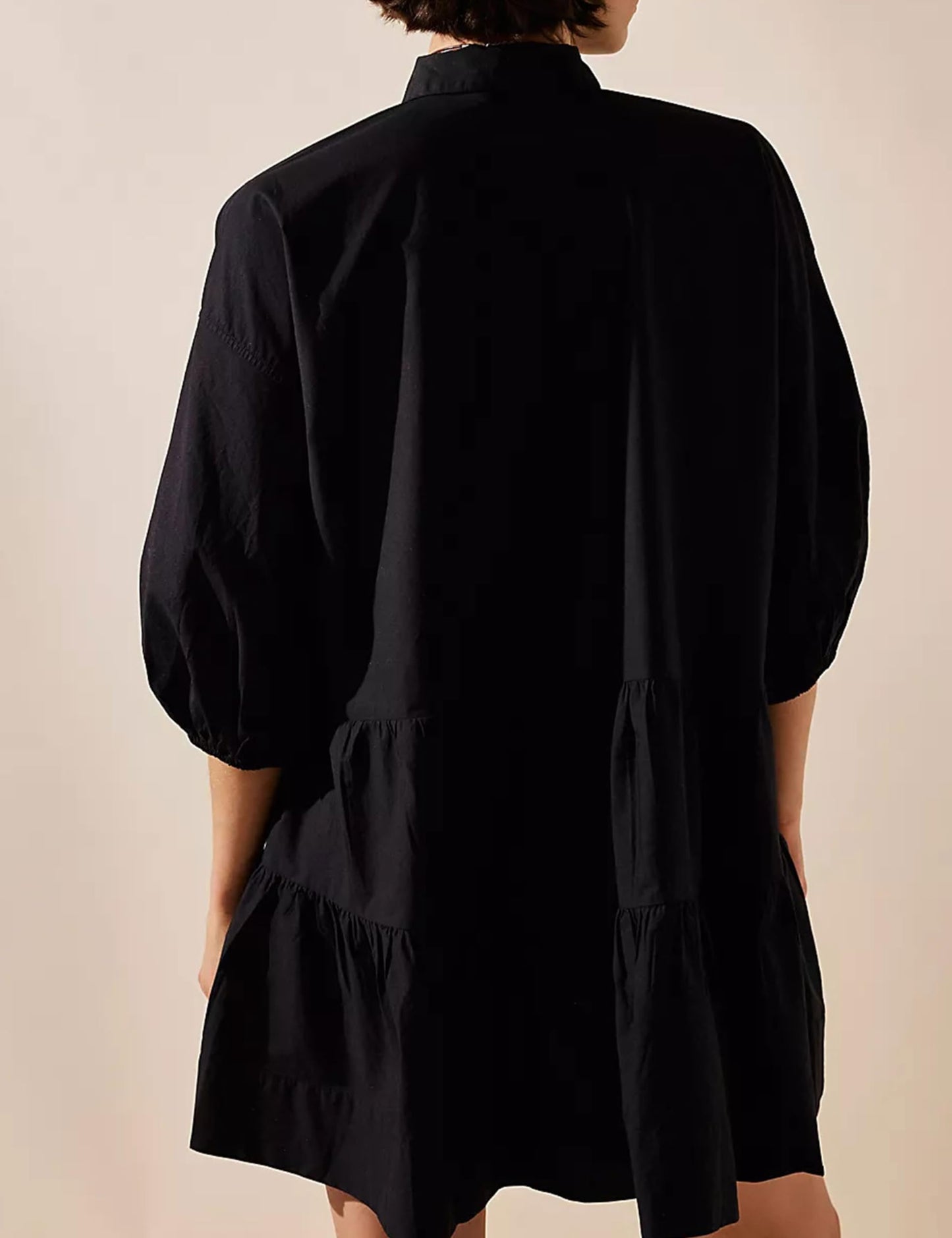 Oversized Casual Collared Babydoll Mini Dresses