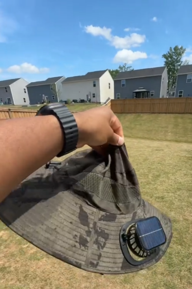Mounted Solar-powered Fans Camouflage Wide-brim Hat