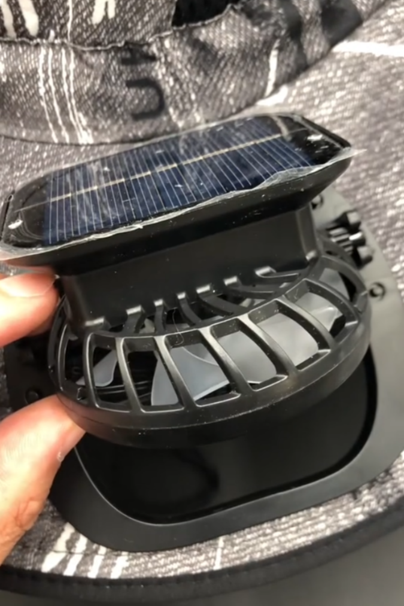 Mounted Solar-powered Fans Camouflage Wide-brim Hat