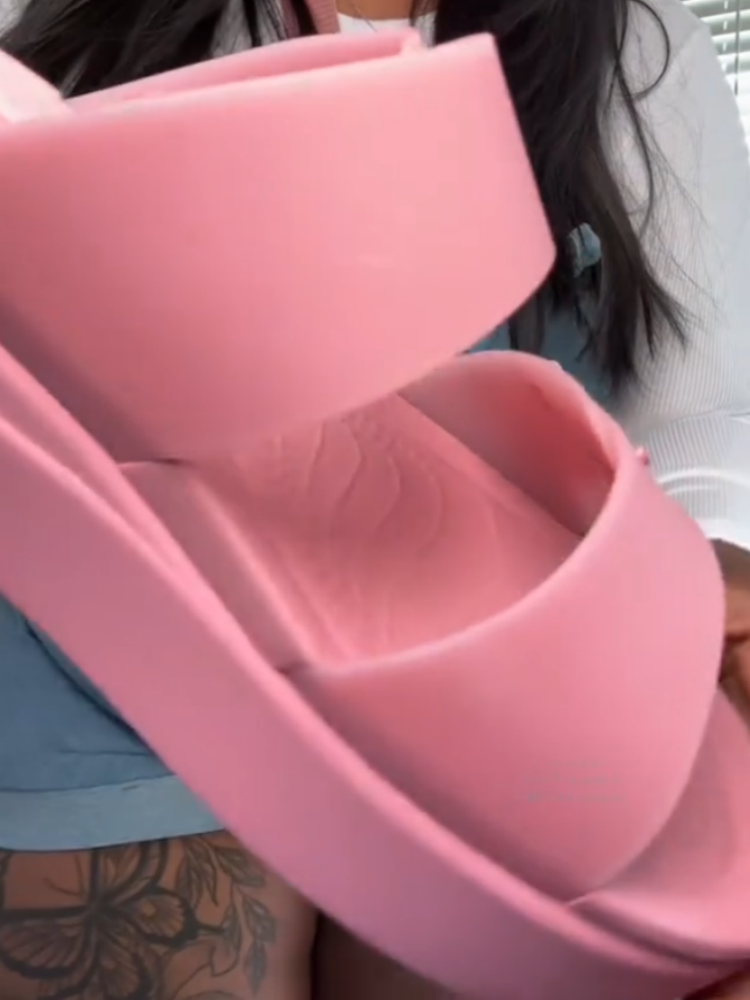 Pink Chunky Platform Sandals