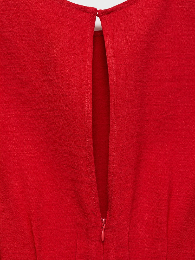 Elegant Sleeveless Red Midi Dress