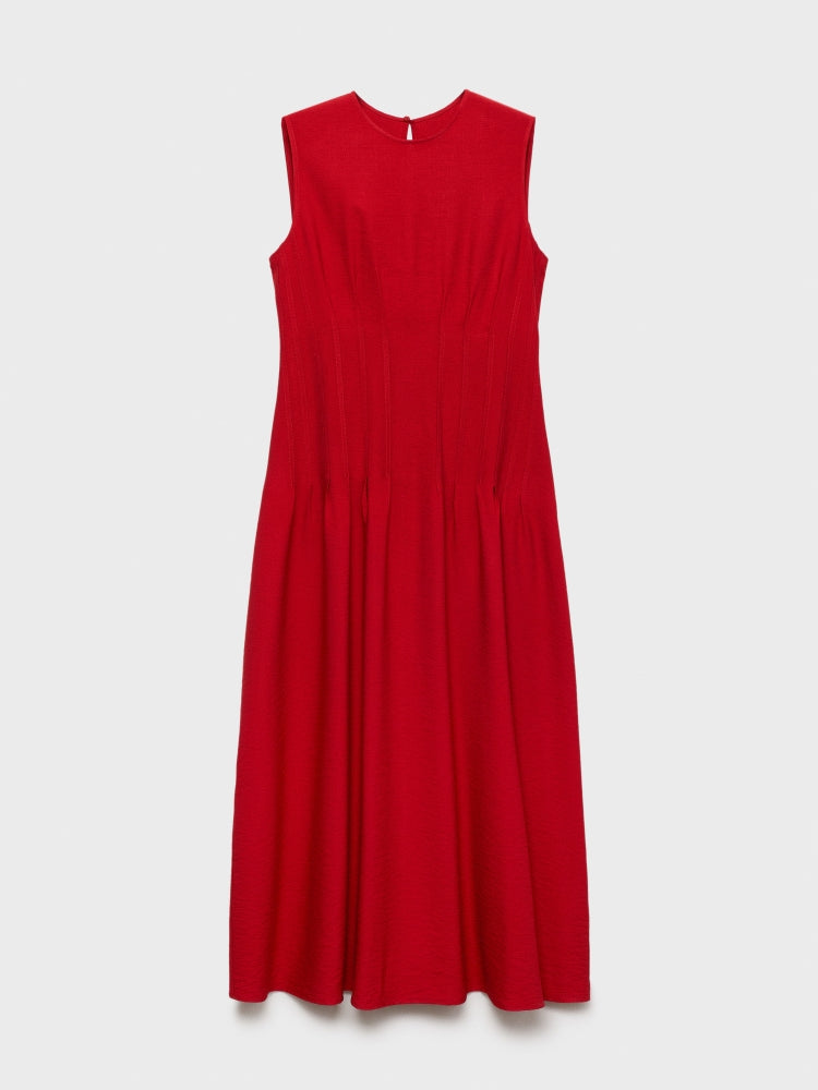 Elegant Sleeveless Red Midi Dress