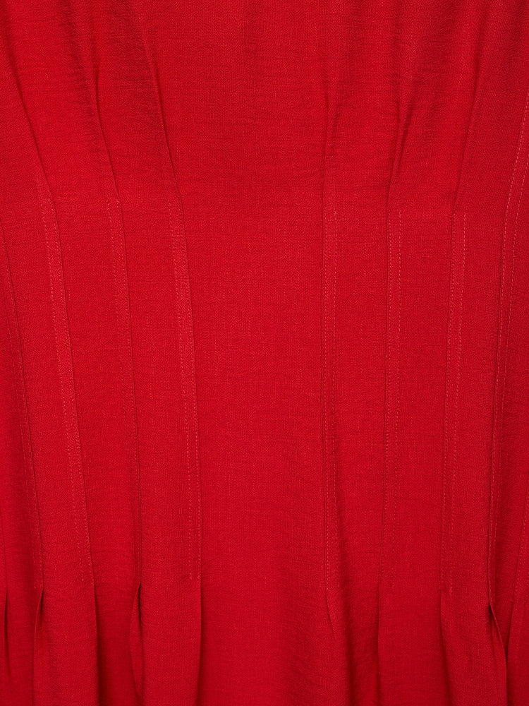 Elegant Sleeveless Red Midi Dress