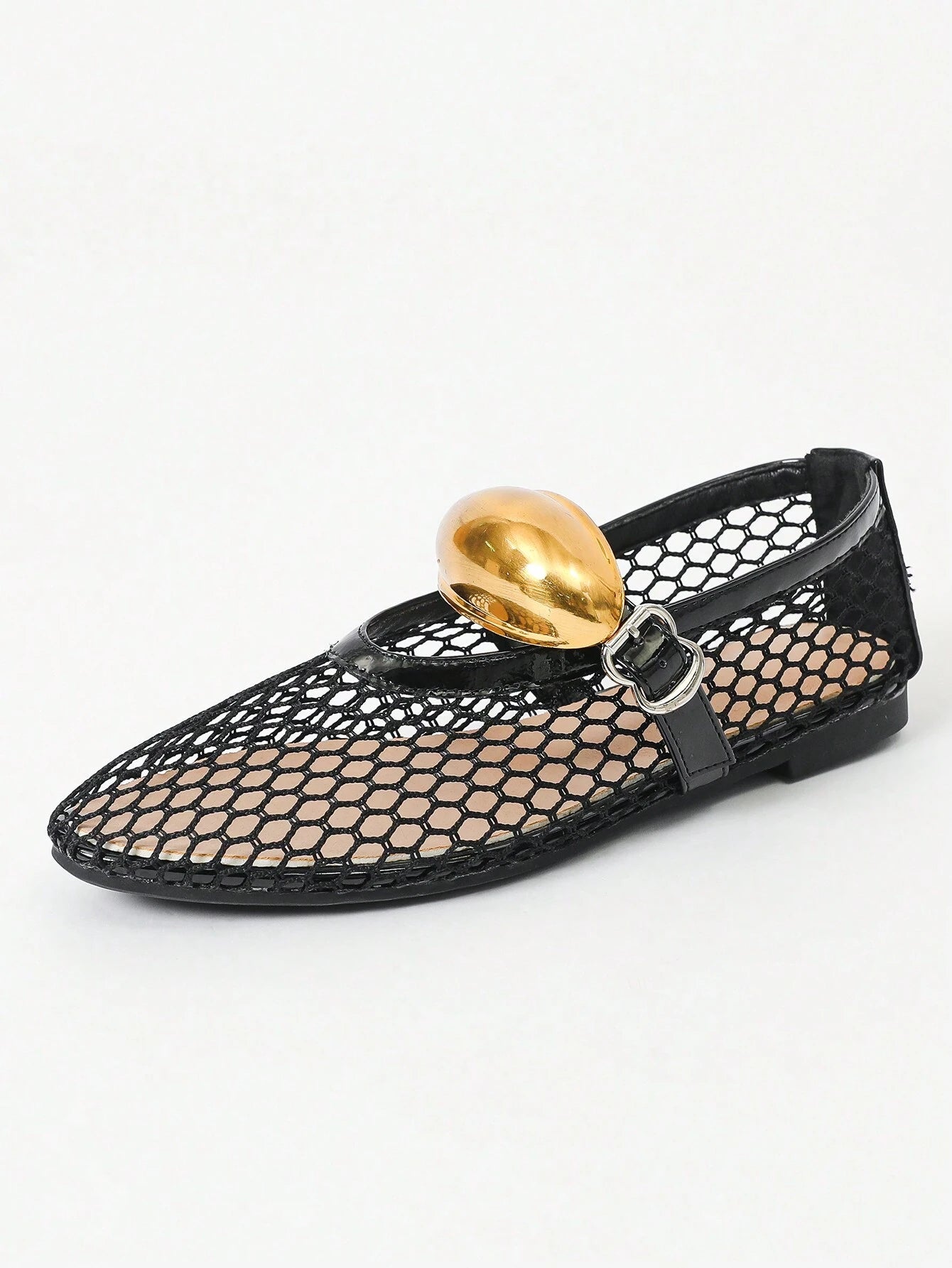 Open-toe Chunky Gold Metallic Accents Sandals