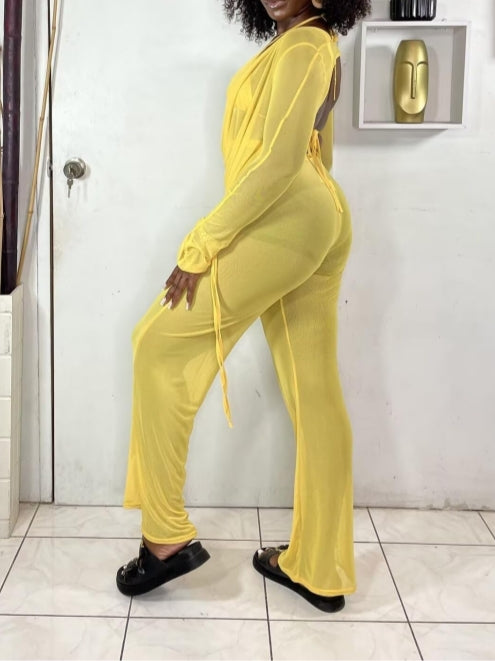 Mesh Sheer Three Pieces Set