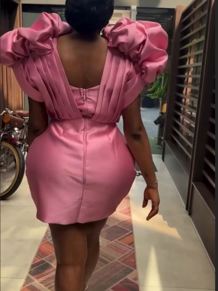 Pink Structured Mini Dress