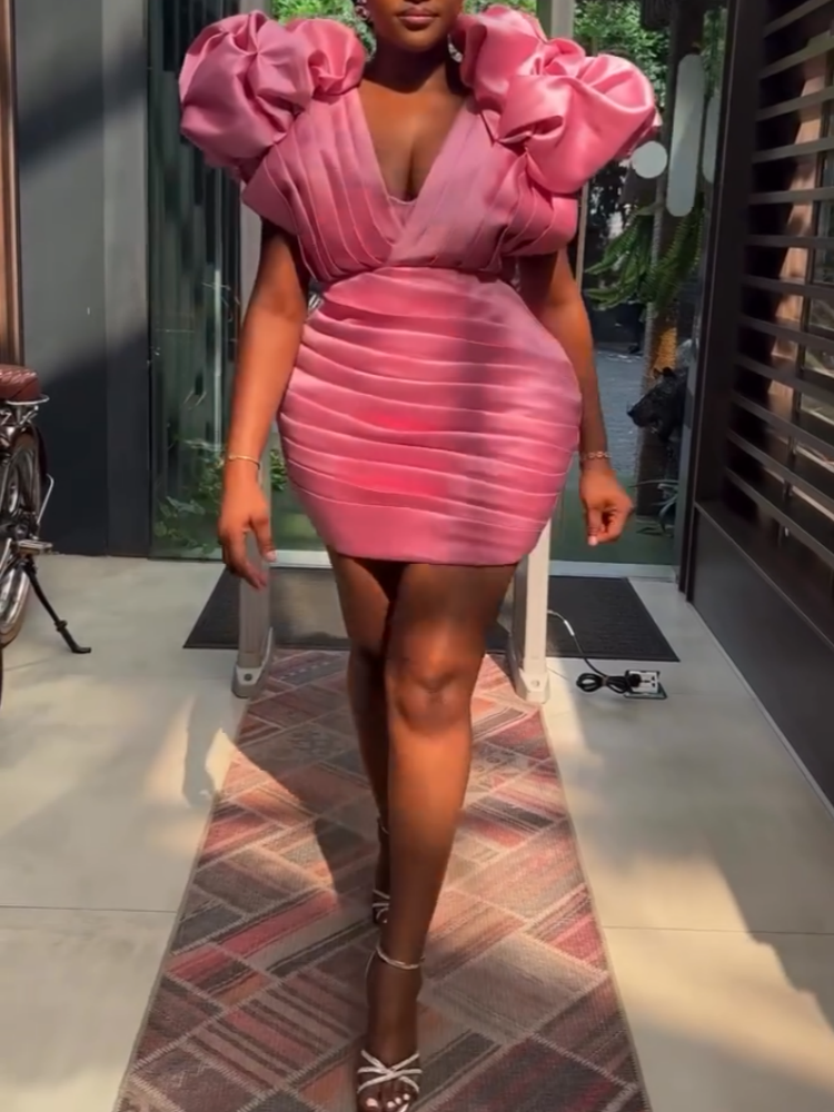 Pink Structured Mini Dress
