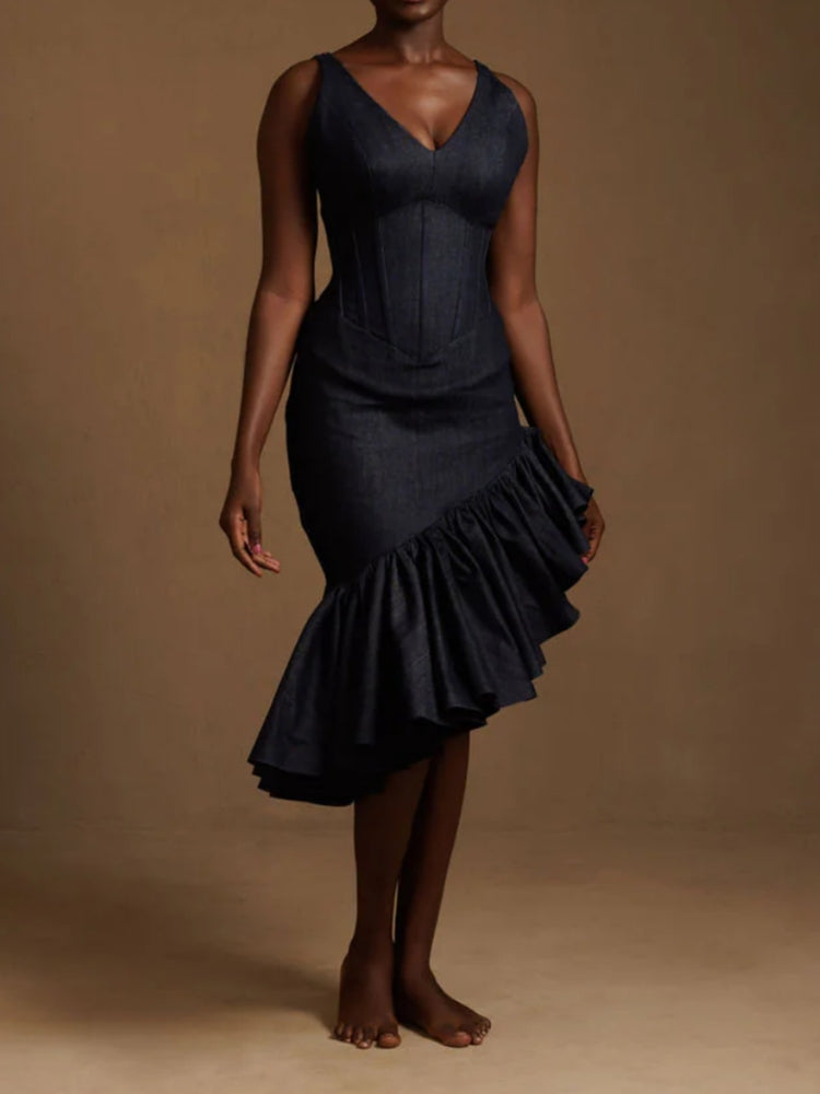 Sleeveless Denim Dress