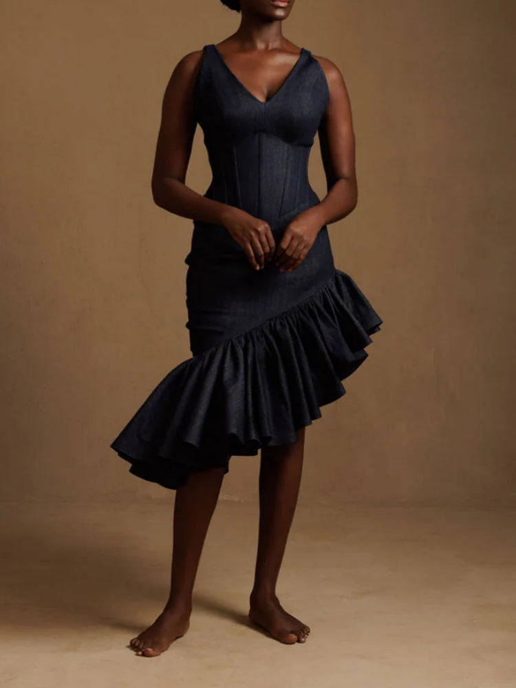 Sleeveless Denim Dress