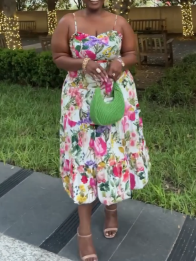 Floral Sleeveless Midi Dress