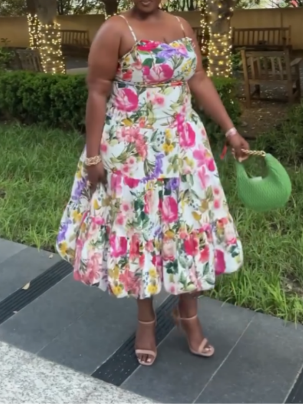 Floral Sleeveless Midi Dress