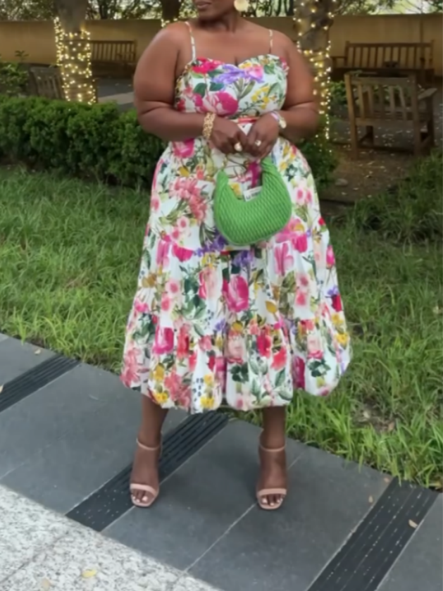 Floral Sleeveless Midi Dress