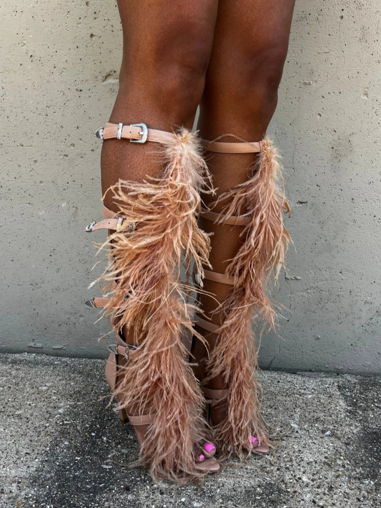 Peach Nude Strappy Heel