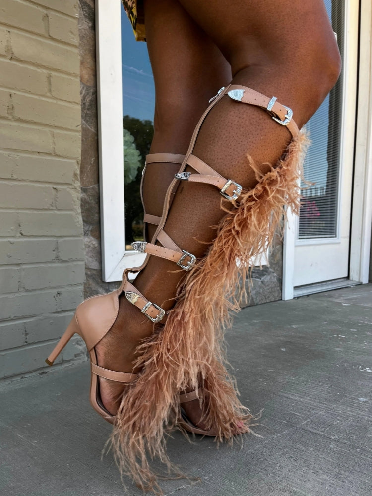 Peach Nude Strappy Heel