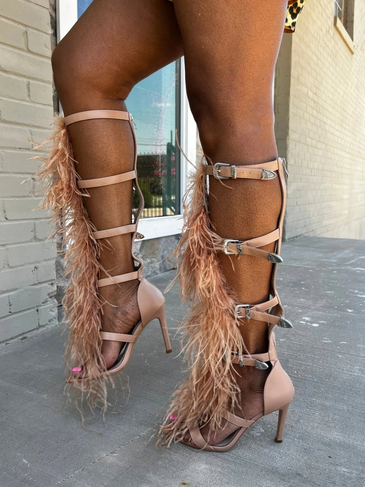 Peach Nude Strappy Heel
