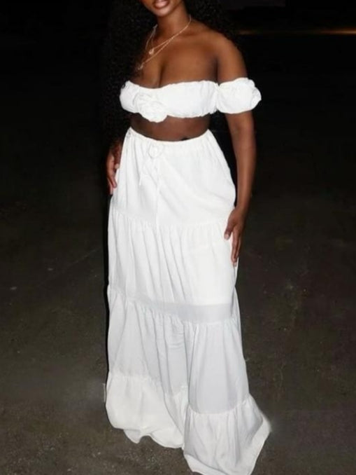 Yellow Off-Shoulder Maxi Dress