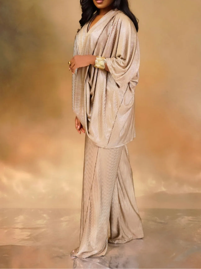 Luxurious Metallic Draped Set