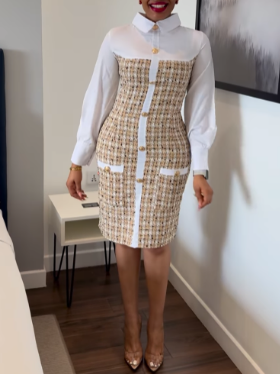 Fake Two-piece Spliced Mini Dress