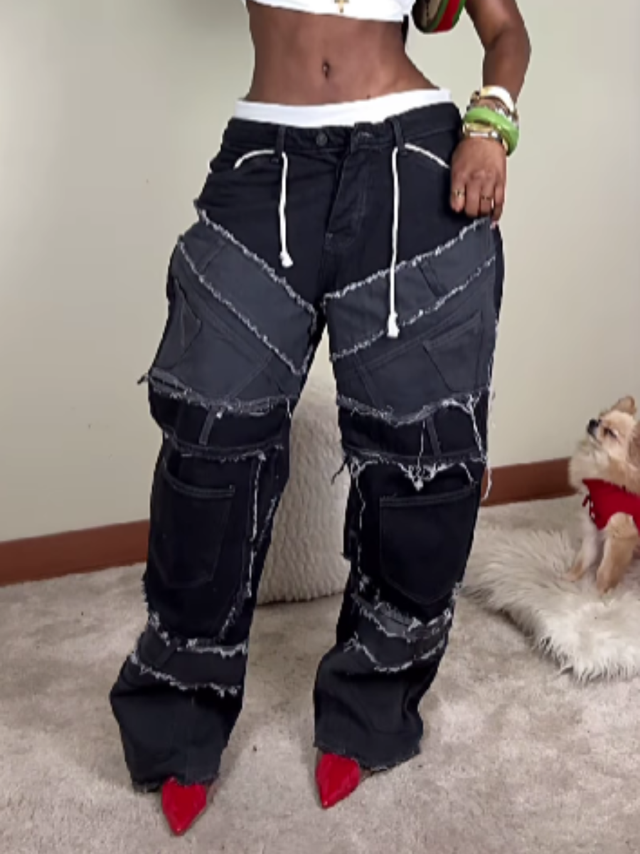 Stitched Contrast Jeans