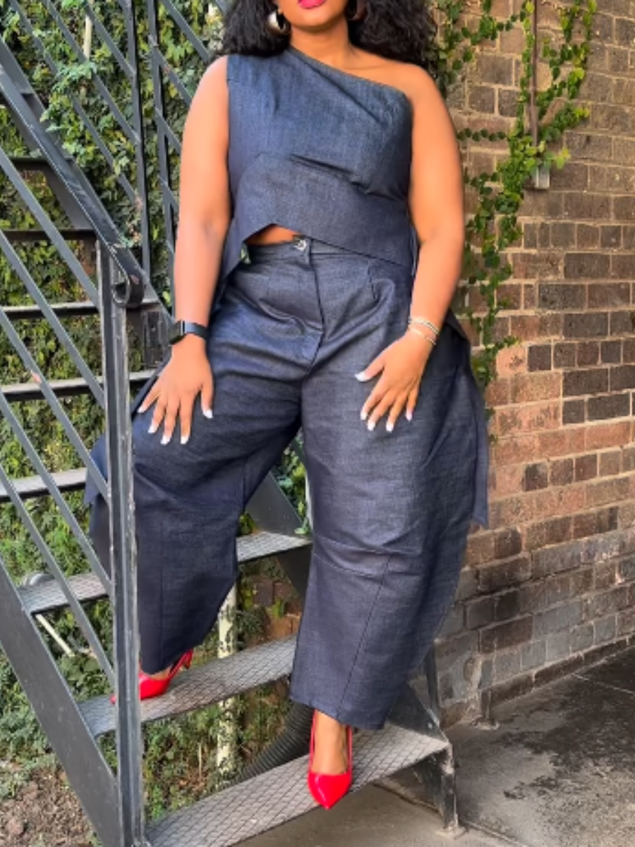 Shoulder Denim Suit