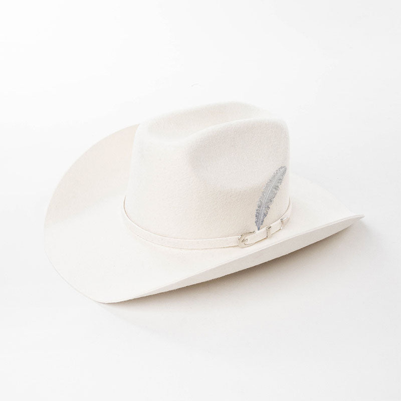 Fashion Metal Leaf Decoration Wool Felt Hat