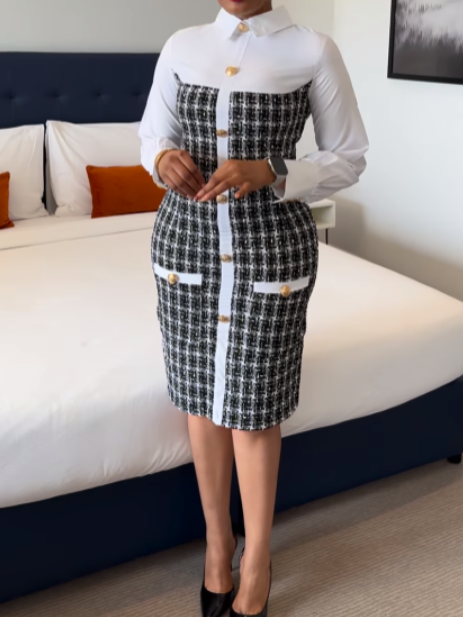 Fake Two-piece Spliced Mini Dress
