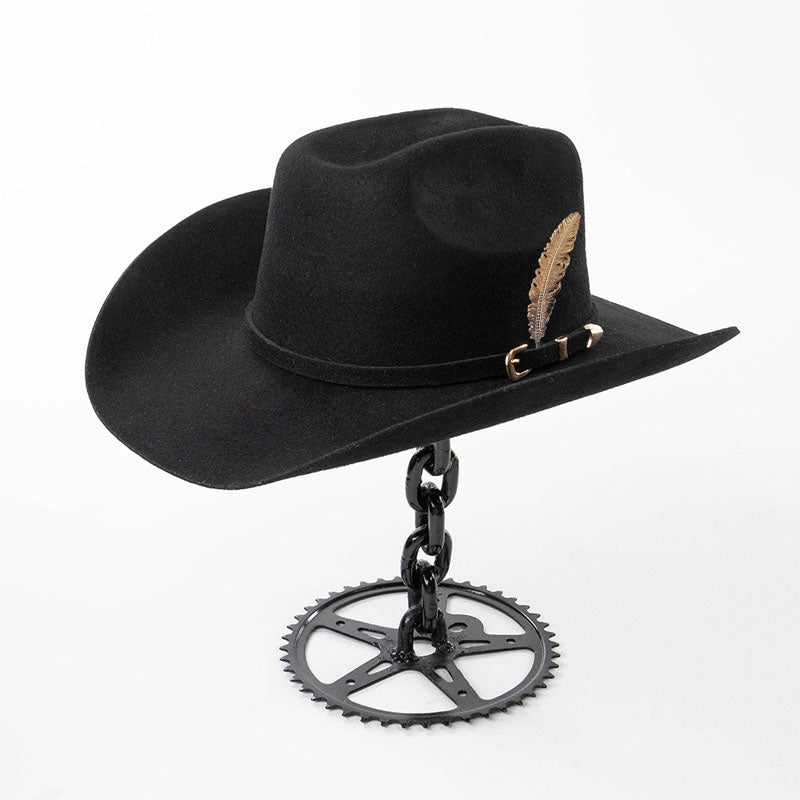 Fashion Metal Leaf Decoration Wool Felt Hat